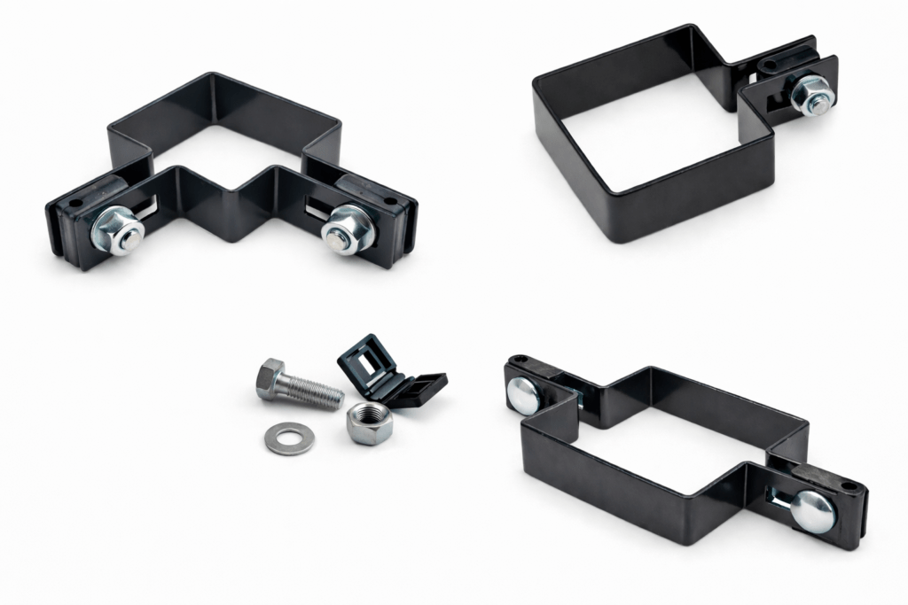 zestaw obejm do montażu ogrodzeń 60 x 60mm